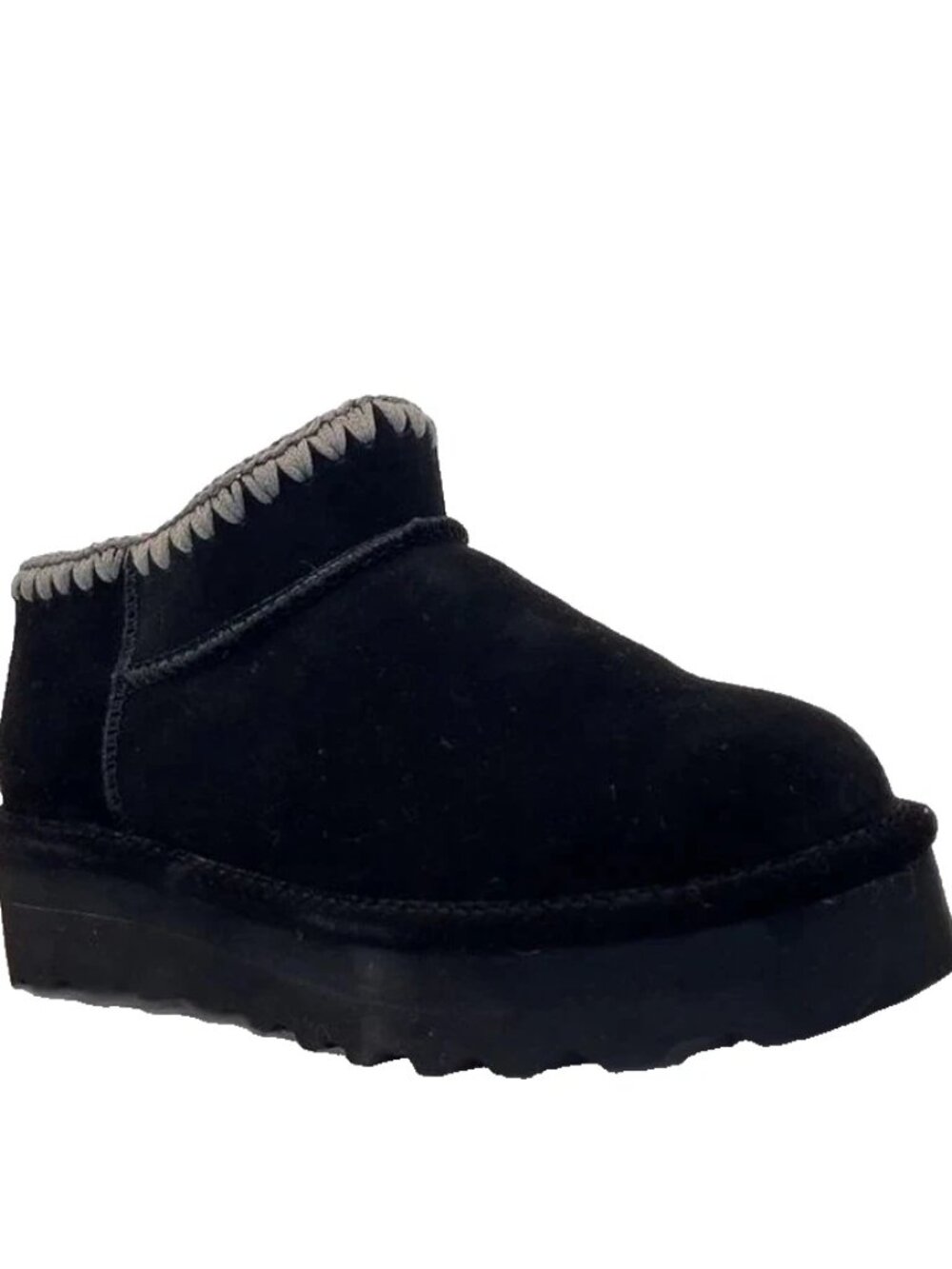 Bearpaw Bootie 10 Lana Black Ankle Boots Suede Wool Blend Insole Slip In Shoes